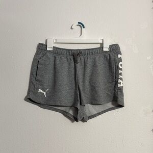 Puma • Heather Gray Athletic Shorts with Logo • Women’s Size Medium